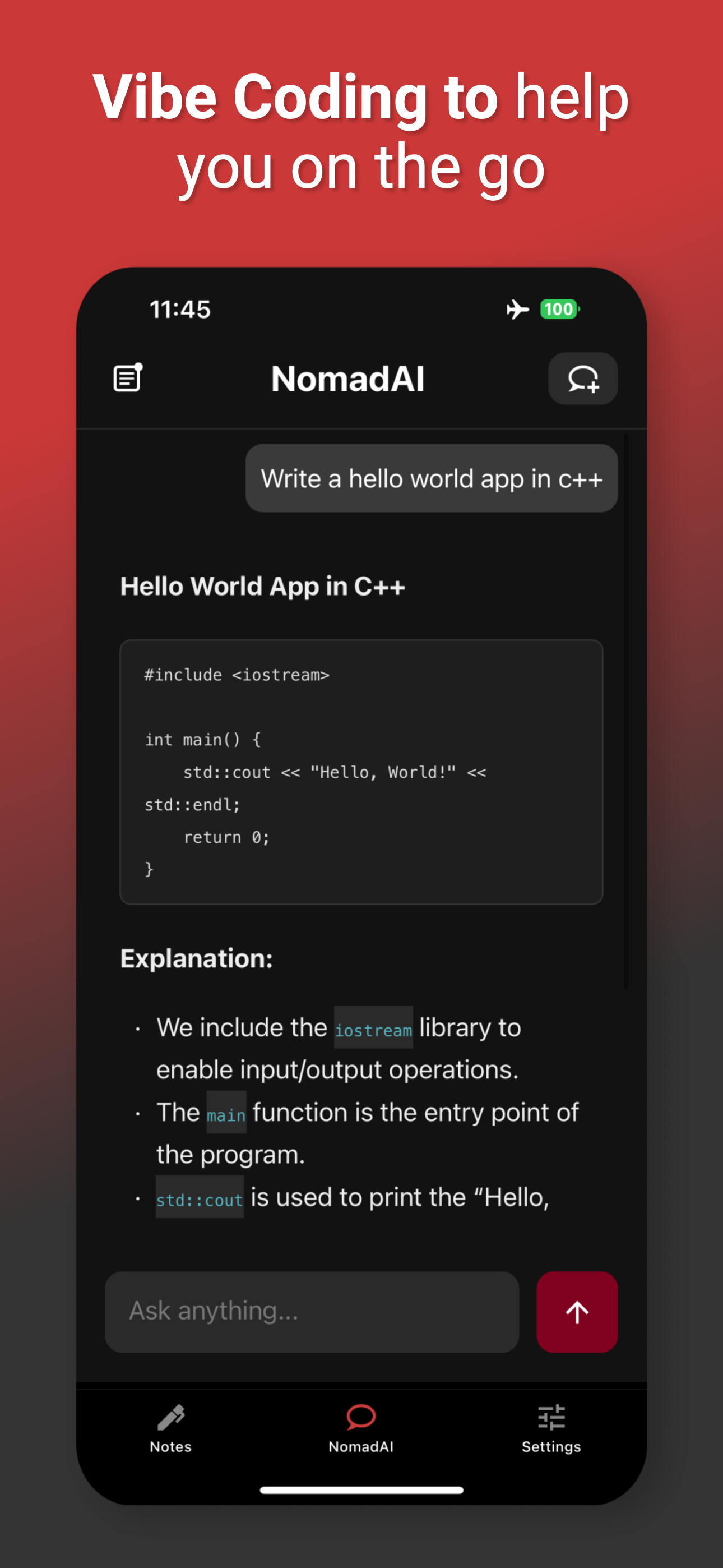 Nomad AI Interface - View 1